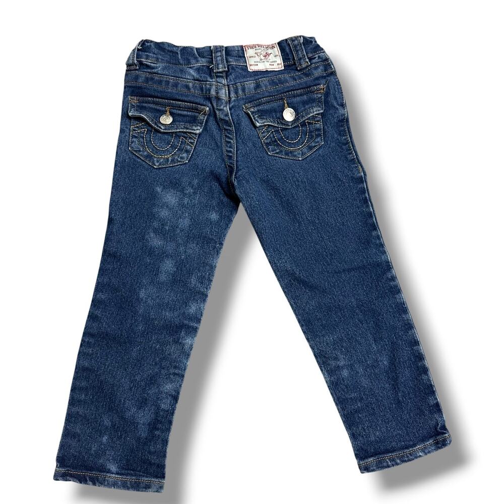 True Religion Kids Geno Dark Wash Blue Jeans Distressed Denim Relaxed 4T